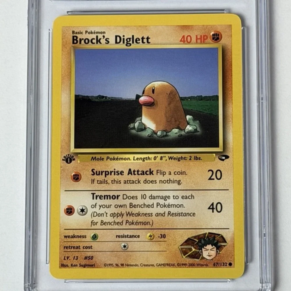 Brock's Diglett 1st Ed. 67/132 CGC 9 Mint TCG 2000 Pokemon Gym Challenge WotC